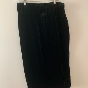 Black Velvet Midi Skirt J. Crew with Tags